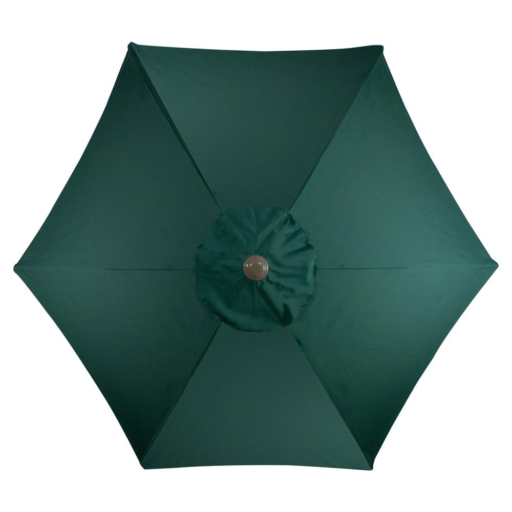 7.5ft Outdoor Patio Market Umbrella with Hand Crank  Hunter Green. Picture 3