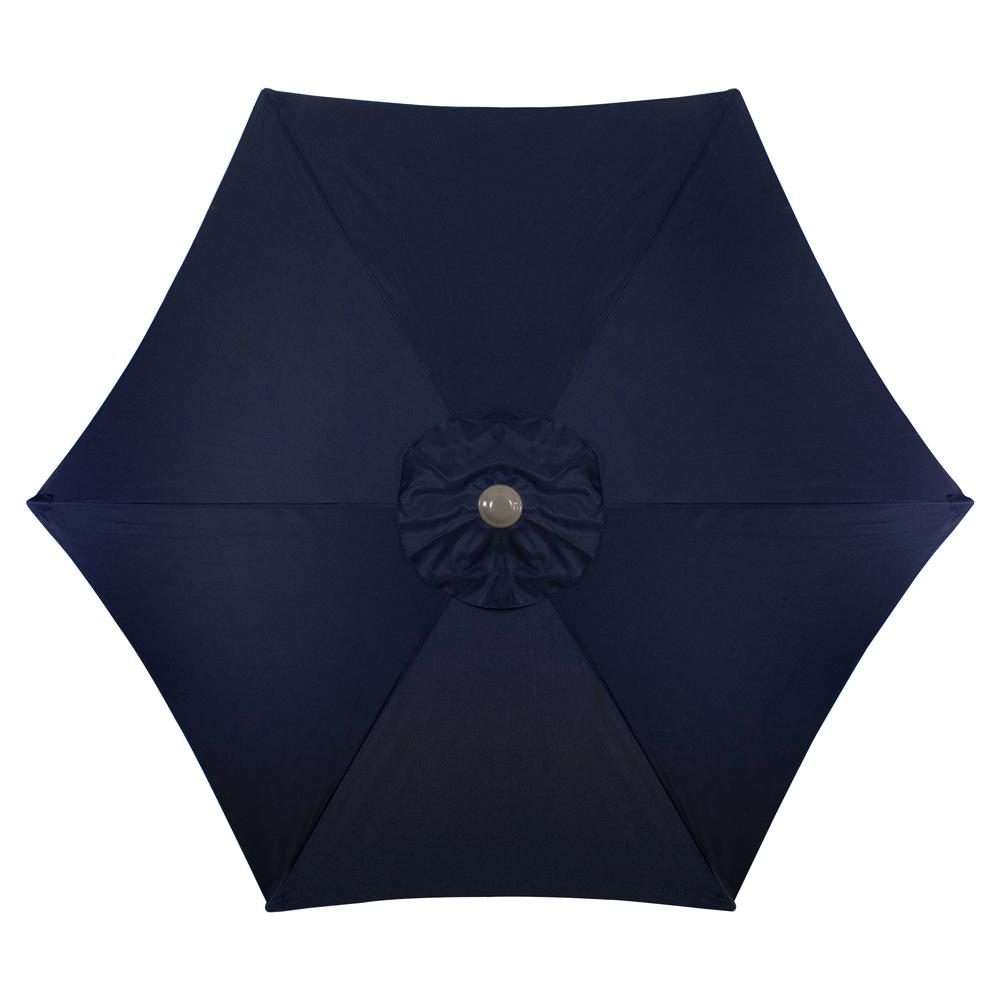 7.5ft Outdoor Patio Market Umbrella with Hand Crank  Navy Blue. Picture 3