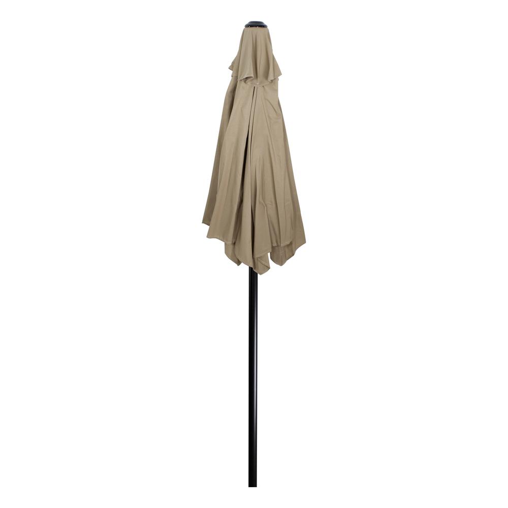 6.5ft Outdoor Patio Market Umbrella with Hand Crank  Taupe. Picture 4