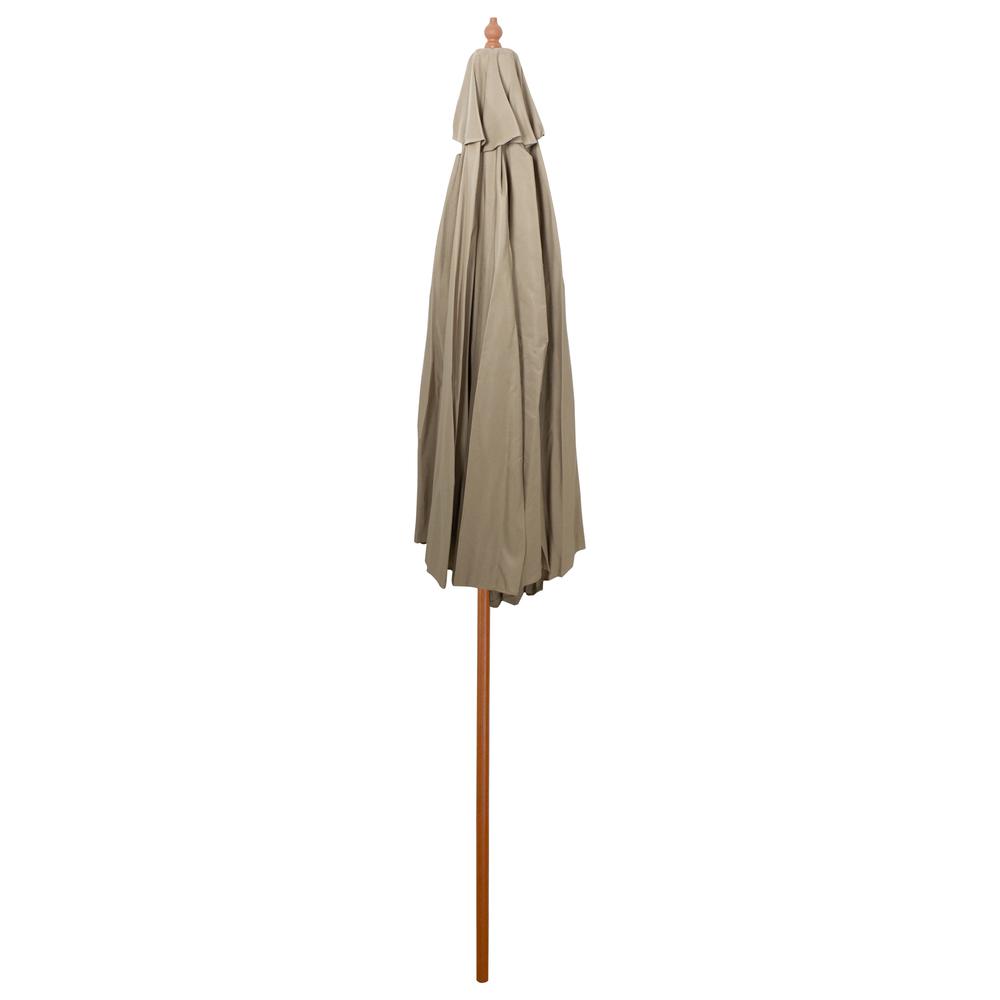 9ft Outdoor Patio Market Umbrella with Wooden Pole  Tan. Picture 4