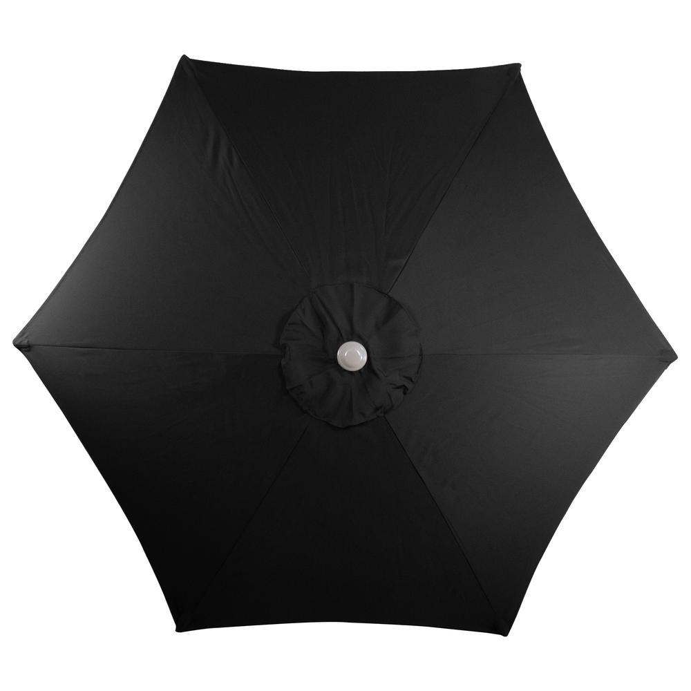 7.5ft Outdoor Patio Market Umbrella with Hand Crank  Black. Picture 3