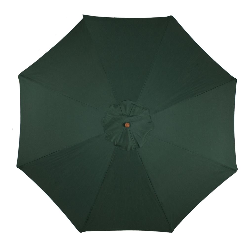 9ft Outdoor Patio Market Umbrella with Wooden Pole  Hunter Green. Picture 3