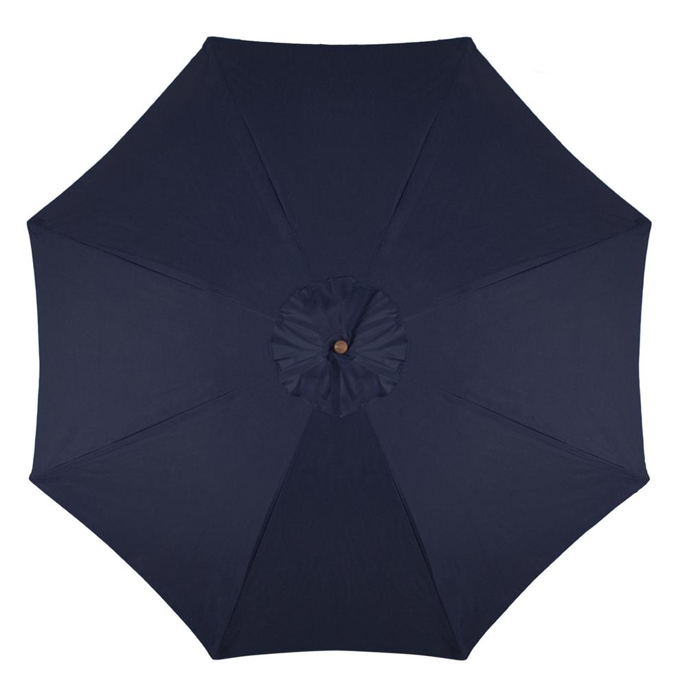 9ft Outdoor Patio Market Umbrella with Wooden Pole  Navy Blue. Picture 3