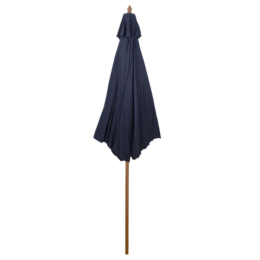 9ft Outdoor Patio Market Umbrella with Wooden Pole  Navy Blue. Picture 4