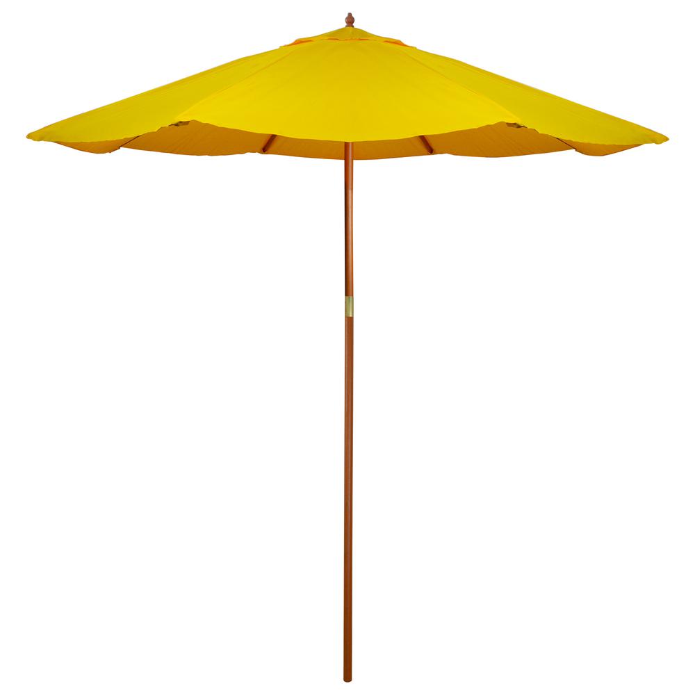 9ft Outdoor Patio Market Umbrella with Wood Pole  Yellow. Picture 1