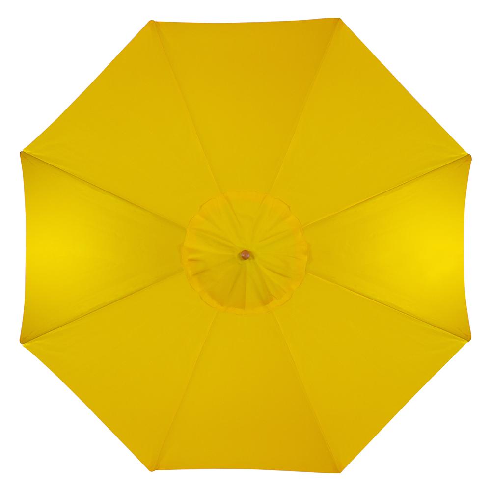 9ft Outdoor Patio Market Umbrella with Wood Pole  Yellow. Picture 3