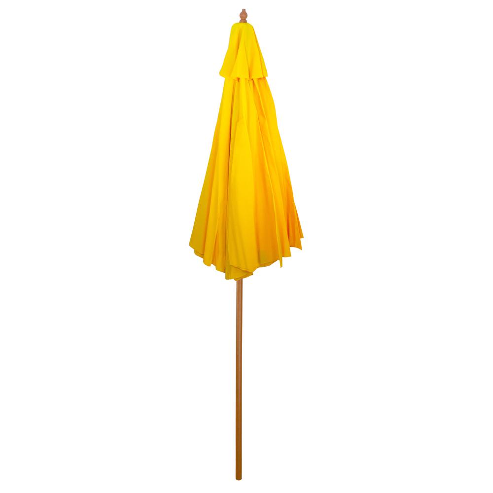 9ft Outdoor Patio Market Umbrella with Wood Pole  Yellow. Picture 4