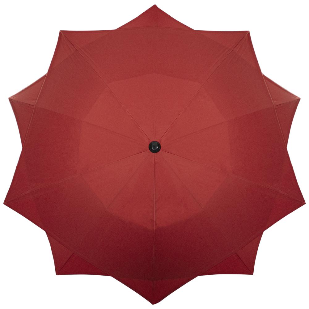 8.85ft Outdoor Patio Lotus Umbrella with Hand Crank  Terracotta. Picture 3