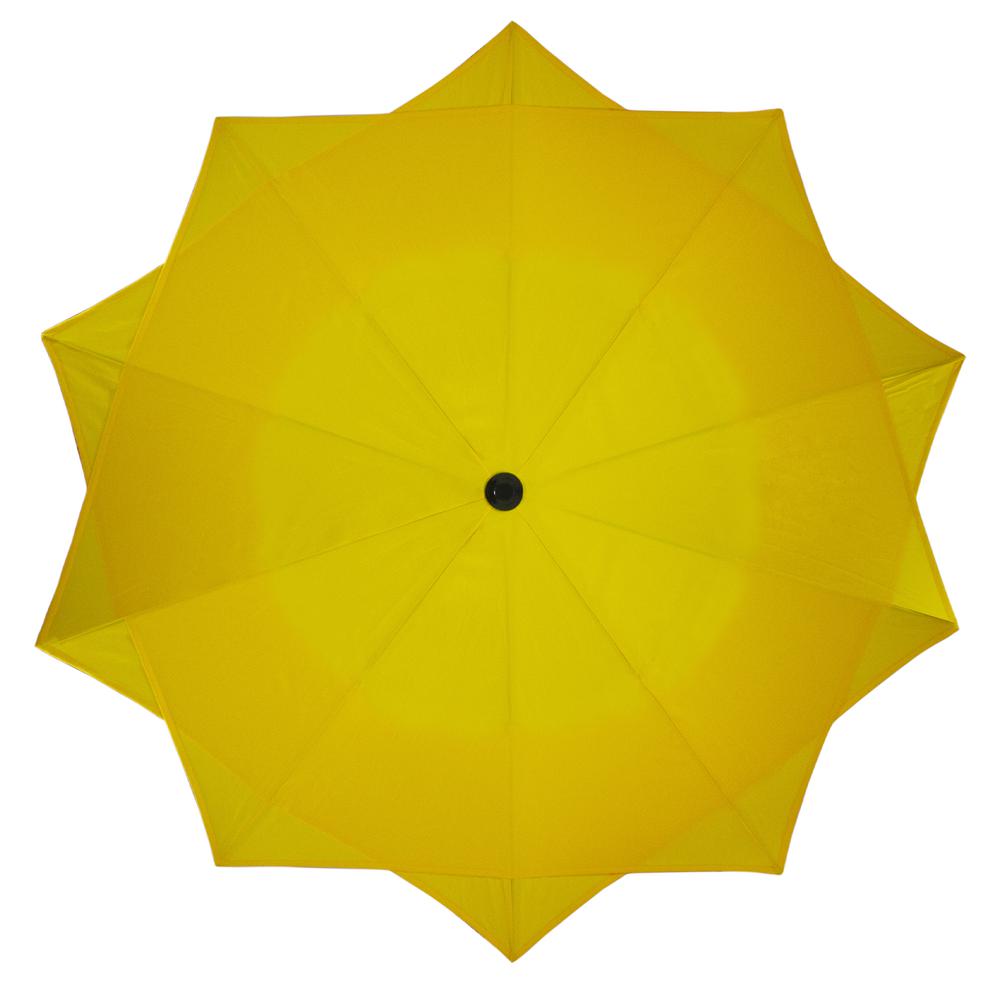 8.85ft Outdoor Patio Lotus Umbrella with Hand Crank  Yellow. Picture 3