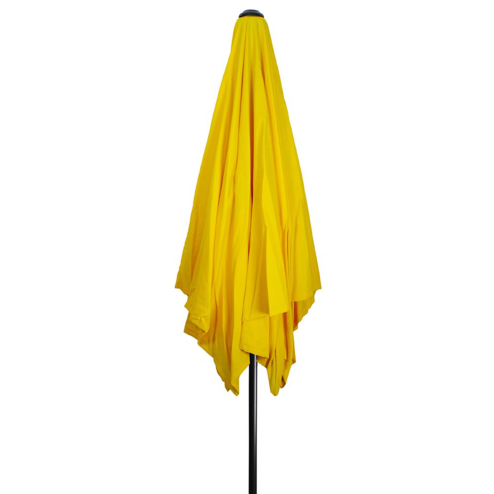 8.85ft Outdoor Patio Lotus Umbrella with Hand Crank  Yellow. Picture 5
