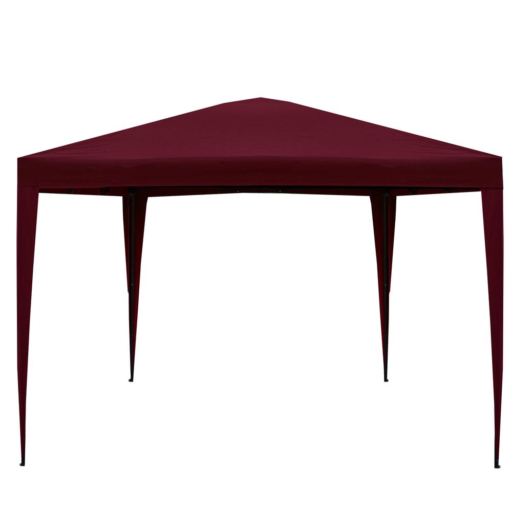 10' x 10' Burgundy Pop-Up Outdoor Canopy Gazebo. Picture 1