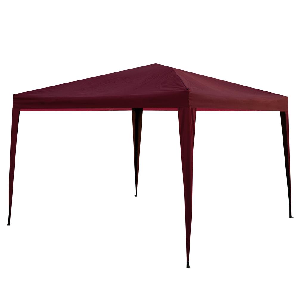 10' x 10' Burgundy Pop-Up Outdoor Canopy Gazebo. Picture 2