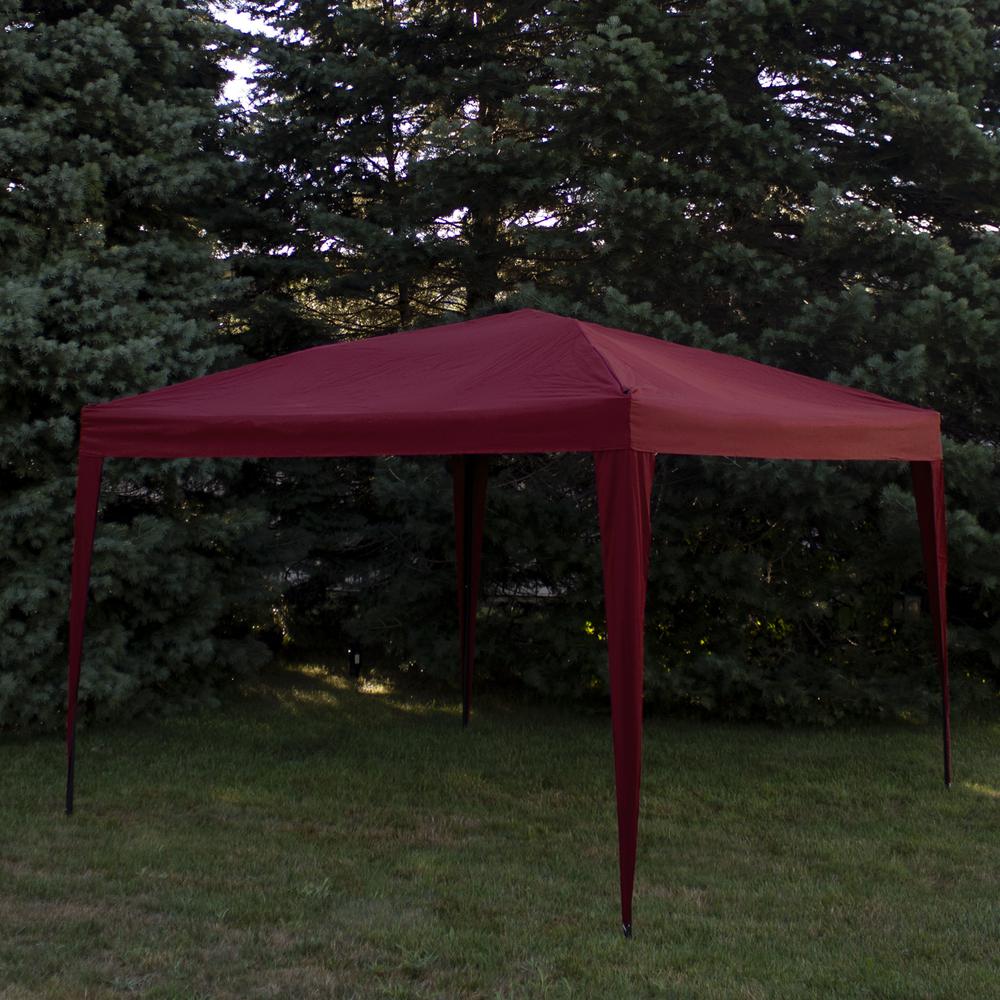 10' x 10' Burgundy Pop-Up Outdoor Canopy Gazebo. Picture 6