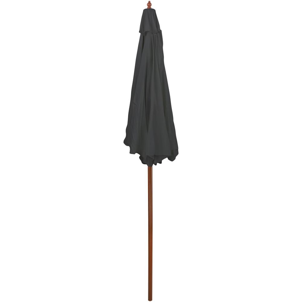 8.5ft Outdoor Patio Market Umbrella with Wooden Pole  Gray. Picture 3