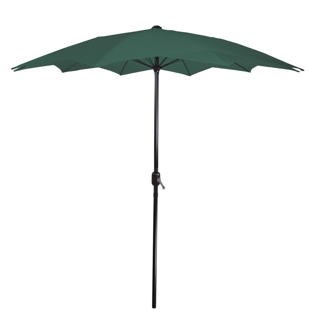 8.5ft Outdoor Patio Lotus Umbrella with Hand Crank  Green. Picture 1