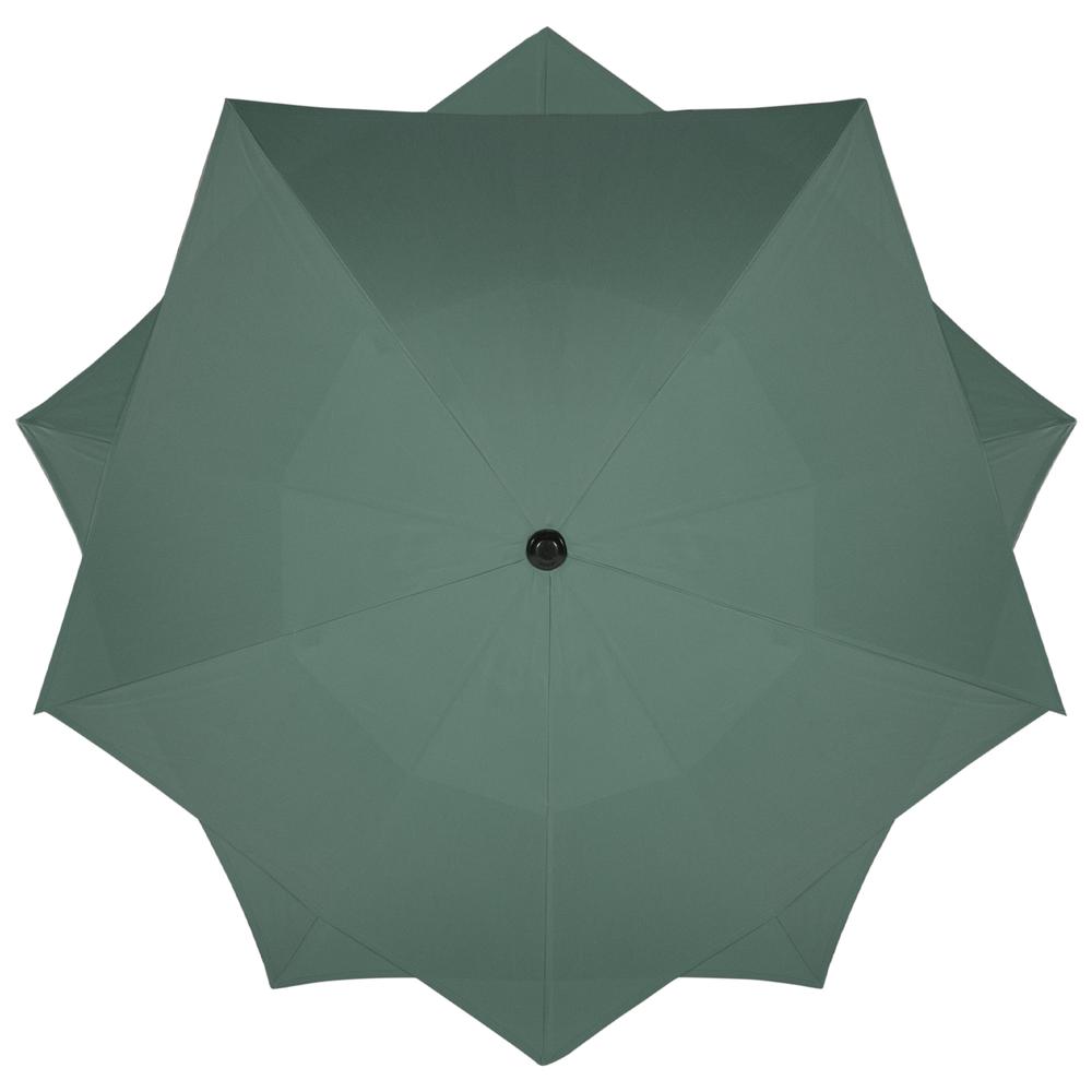 8.5ft Outdoor Patio Lotus Umbrella with Hand Crank  Green. Picture 2