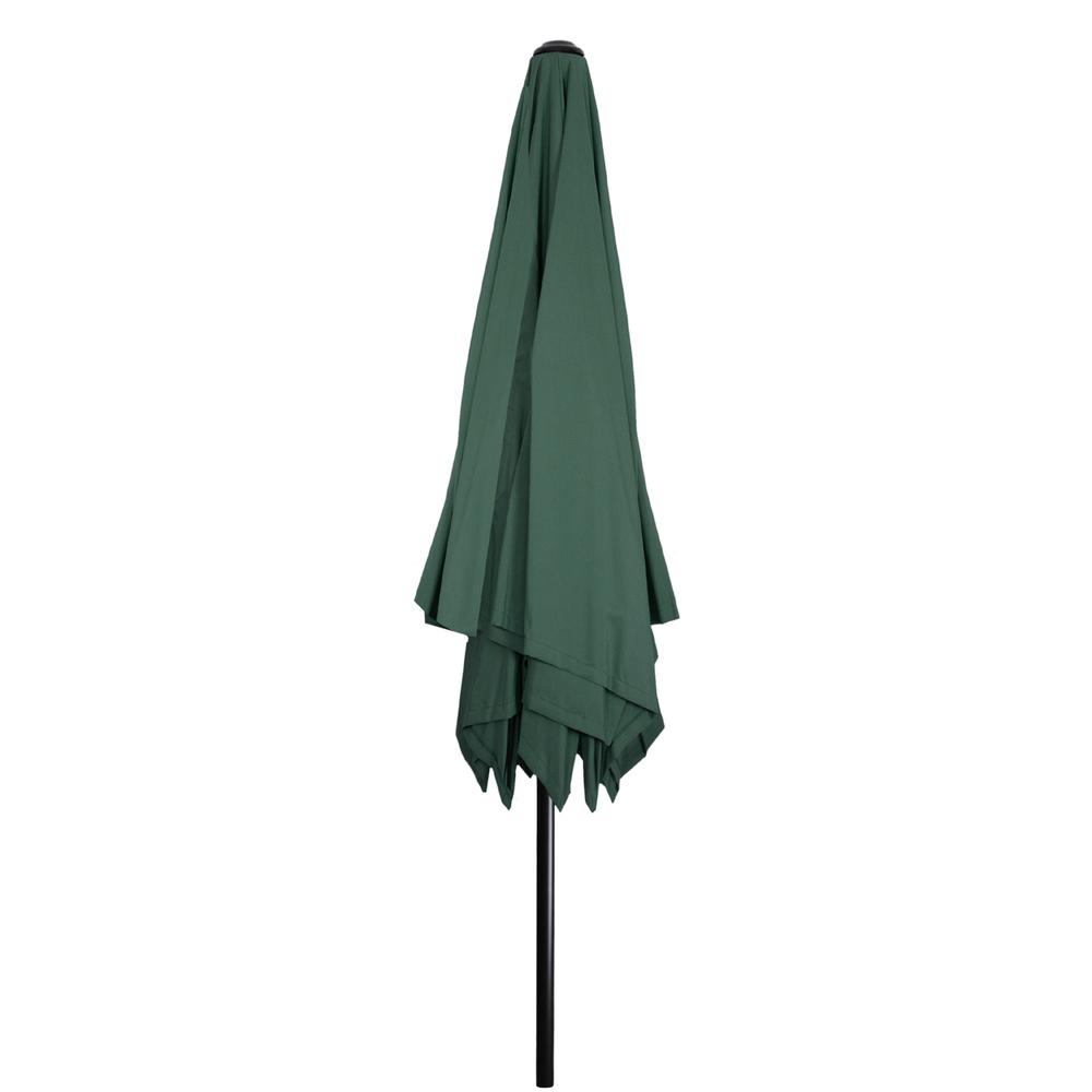8.5ft Outdoor Patio Lotus Umbrella with Hand Crank  Green. Picture 3