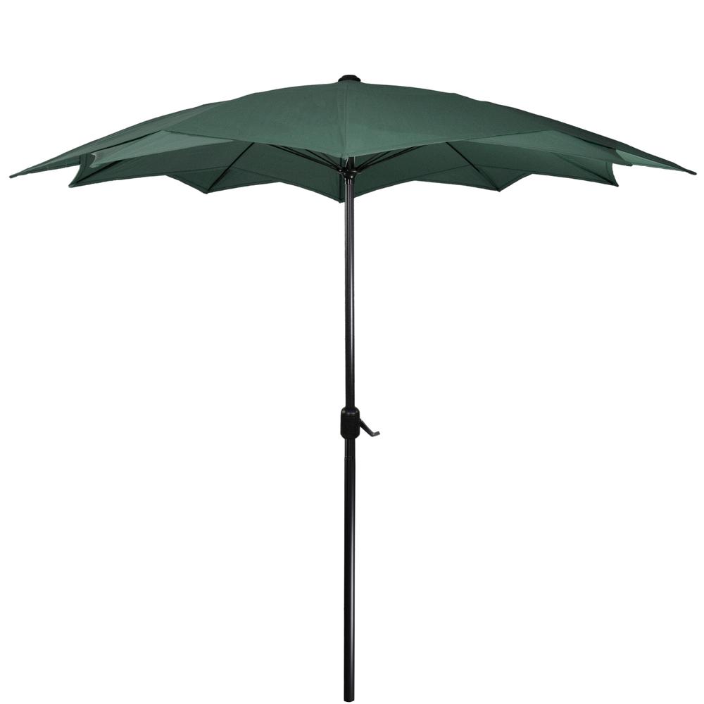8.5ft Outdoor Patio Lotus Umbrella with Hand Crank  Green. Picture 4