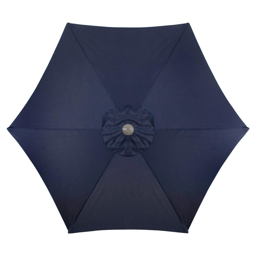 7.5ft Outdoor Patio Market Umbrella with Hand Crank  Navy Blue. Picture 2