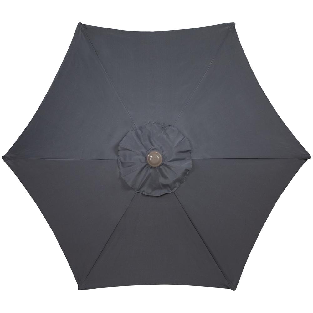 7.5ft Outdoor Patio Market Umbrella with Hand Crank  Gray. Picture 2
