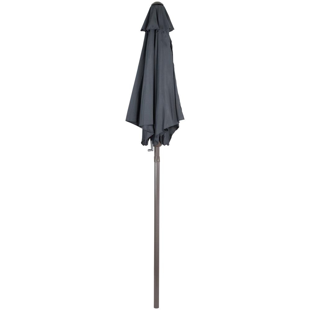 7.5ft Outdoor Patio Market Umbrella with Hand Crank  Gray. Picture 3