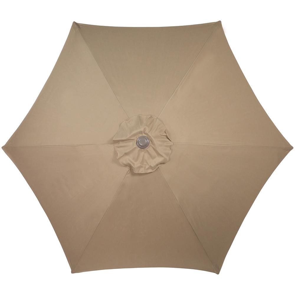 7.5ft Outdoor Patio Market Umbrella with Hand Crank  Taupe. Picture 2