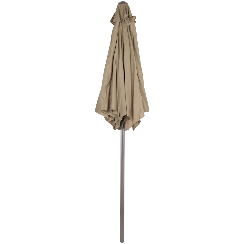 7.5ft Outdoor Patio Market Umbrella with Hand Crank  Taupe. Picture 3
