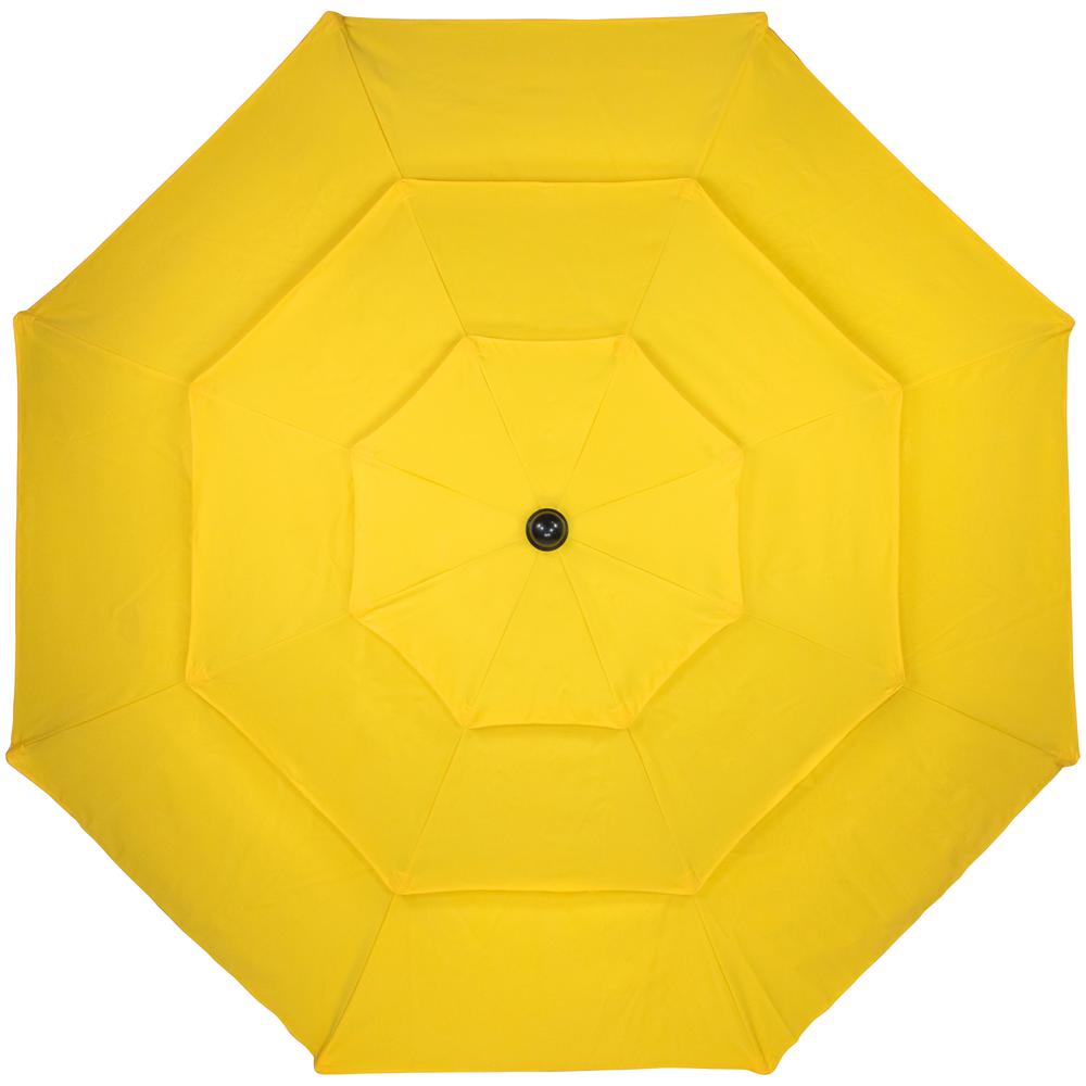 9.75ft Outdoor Patio Market Umbrella with Hand Crank and Tilt  Yellow. Picture 2