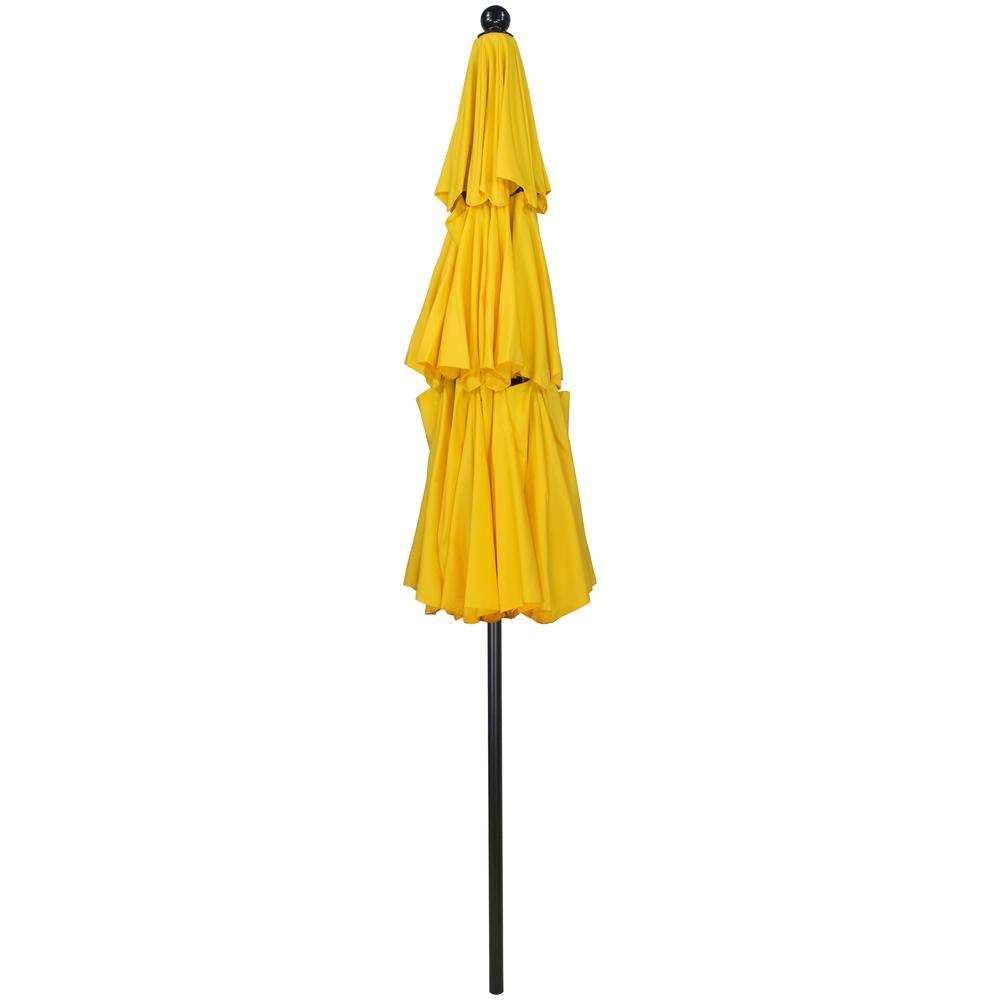 9.75ft Outdoor Patio Market Umbrella with Hand Crank and Tilt  Yellow. Picture 4