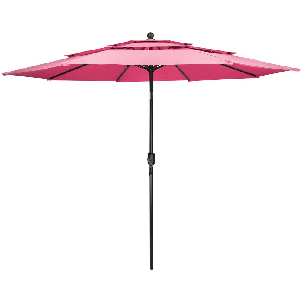 9.75ft Outdoor Patio Market Umbrella with Hand Crank and Tilt  Pink. The main picture.