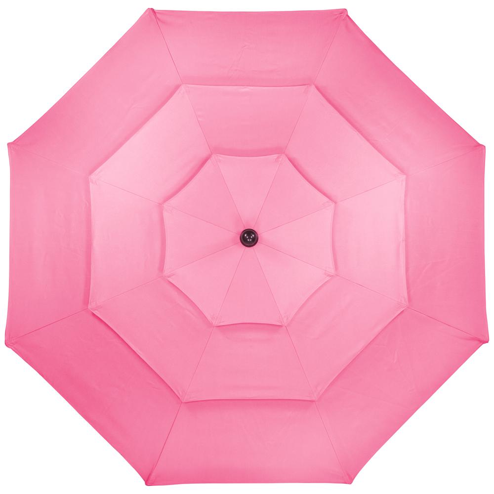 9.75ft Outdoor Patio Market Umbrella with Hand Crank and Tilt  Pink. Picture 2