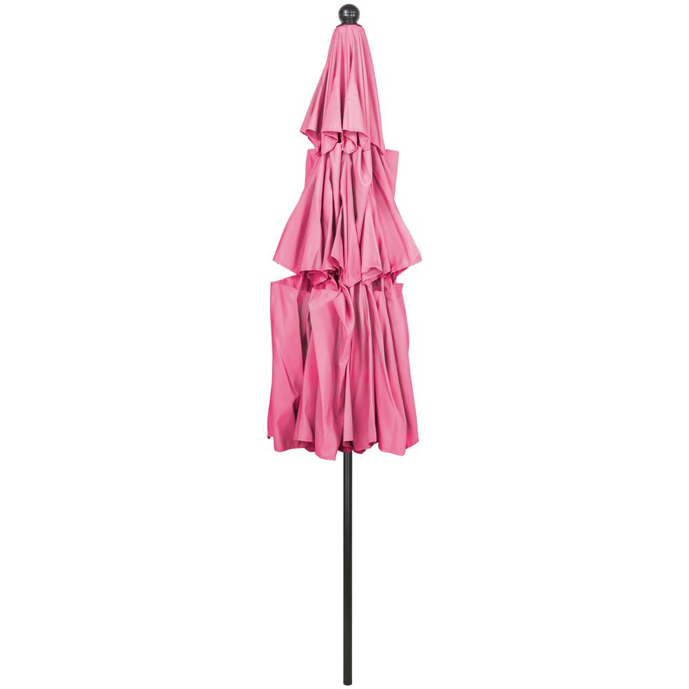 9.75ft Outdoor Patio Market Umbrella with Hand Crank and Tilt  Pink. Picture 4