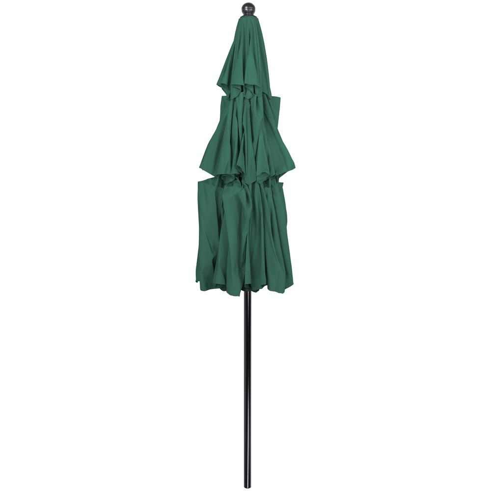 9.75ft Outdoor Patio Market Umbrella with Hand Crank and Tilt  Green. Picture 4