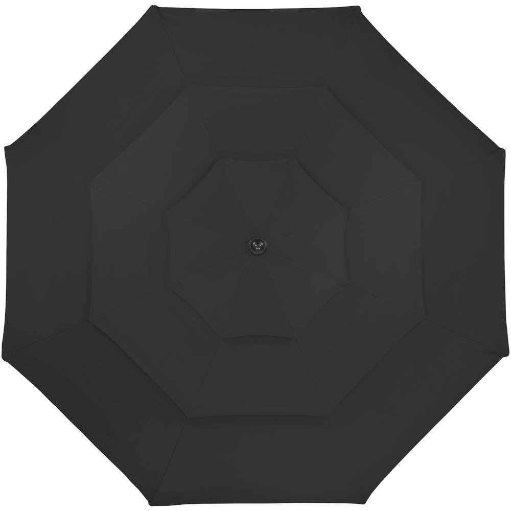 9.75ft Outdoor Patio Market Umbrella with Hand Crank and Tilt  Black. Picture 2