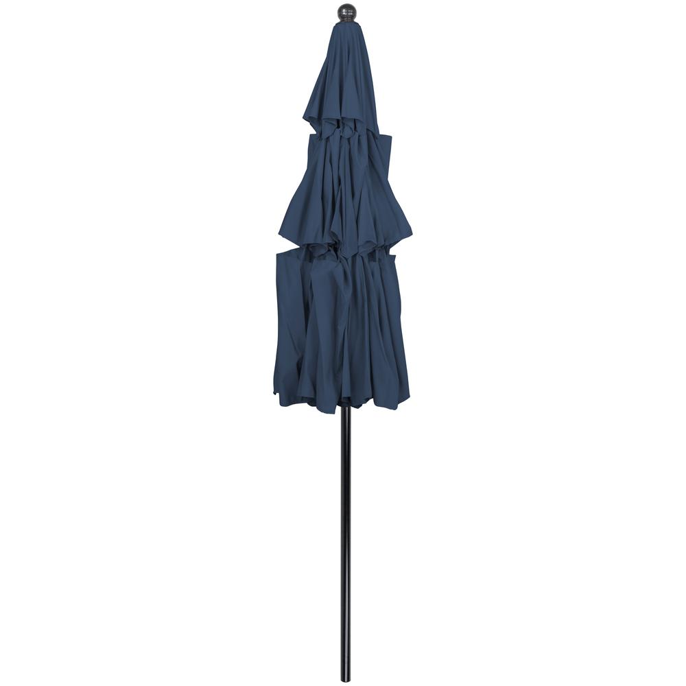 9.75ft Outdoor Patio Market Umbrella with Hand Crank and Tilt  Navy Blue. Picture 4