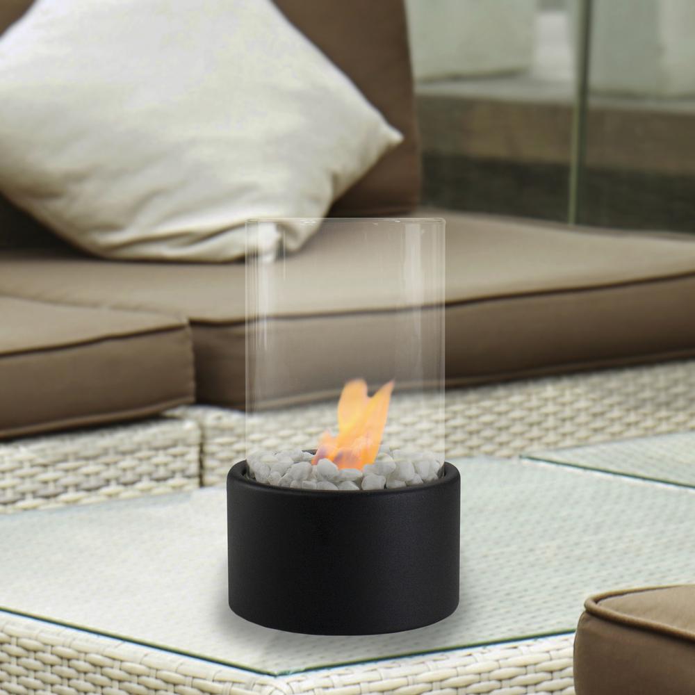 10.5" Bio Ethanol Round Portable Tabletop Fireplace with Black Base. Picture 6