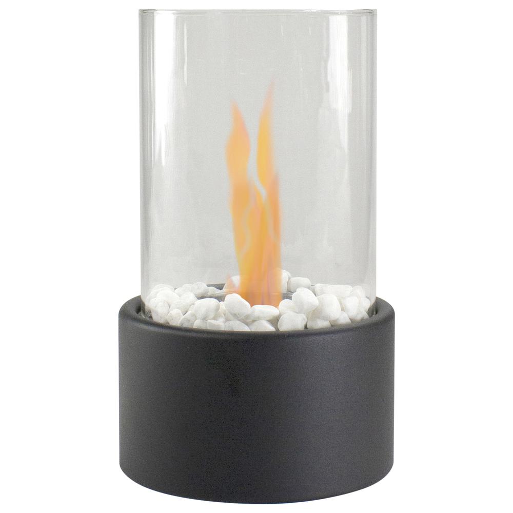 10.5" Bio Ethanol Round Portable Tabletop Fireplace with Black Base. Picture 1
