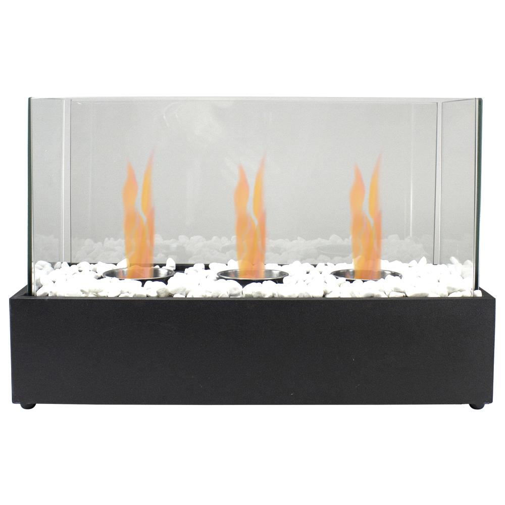 17.75" Bio Ethanol Ventless Portable Tabletop Triple Fireplace with Flame Guard. Picture 1