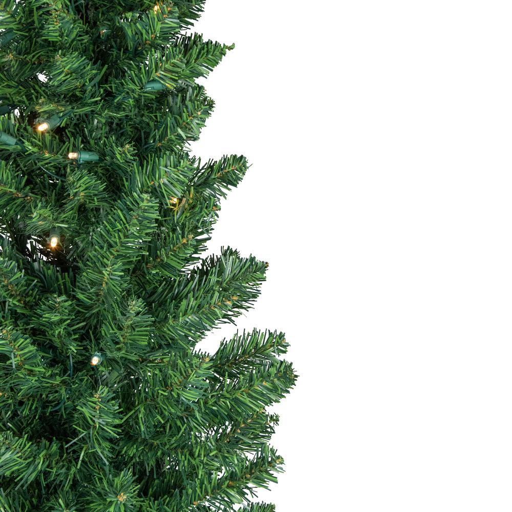 6' Pre-Lit LED Northern Balsam Fir Pencil Artificial Christmas Tree  Warm Clear Lights. Picture 3
