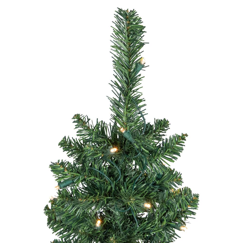 6' Pre-Lit LED Northern Balsam Fir Pencil Artificial Christmas Tree  Warm Clear Lights. Picture 4