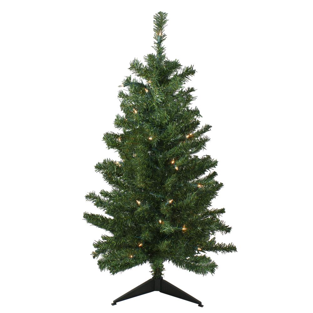 3' Pre-Lit Medium Mixed Classic Pine Artificial Christmas Tree - Clear Lights. Picture 1