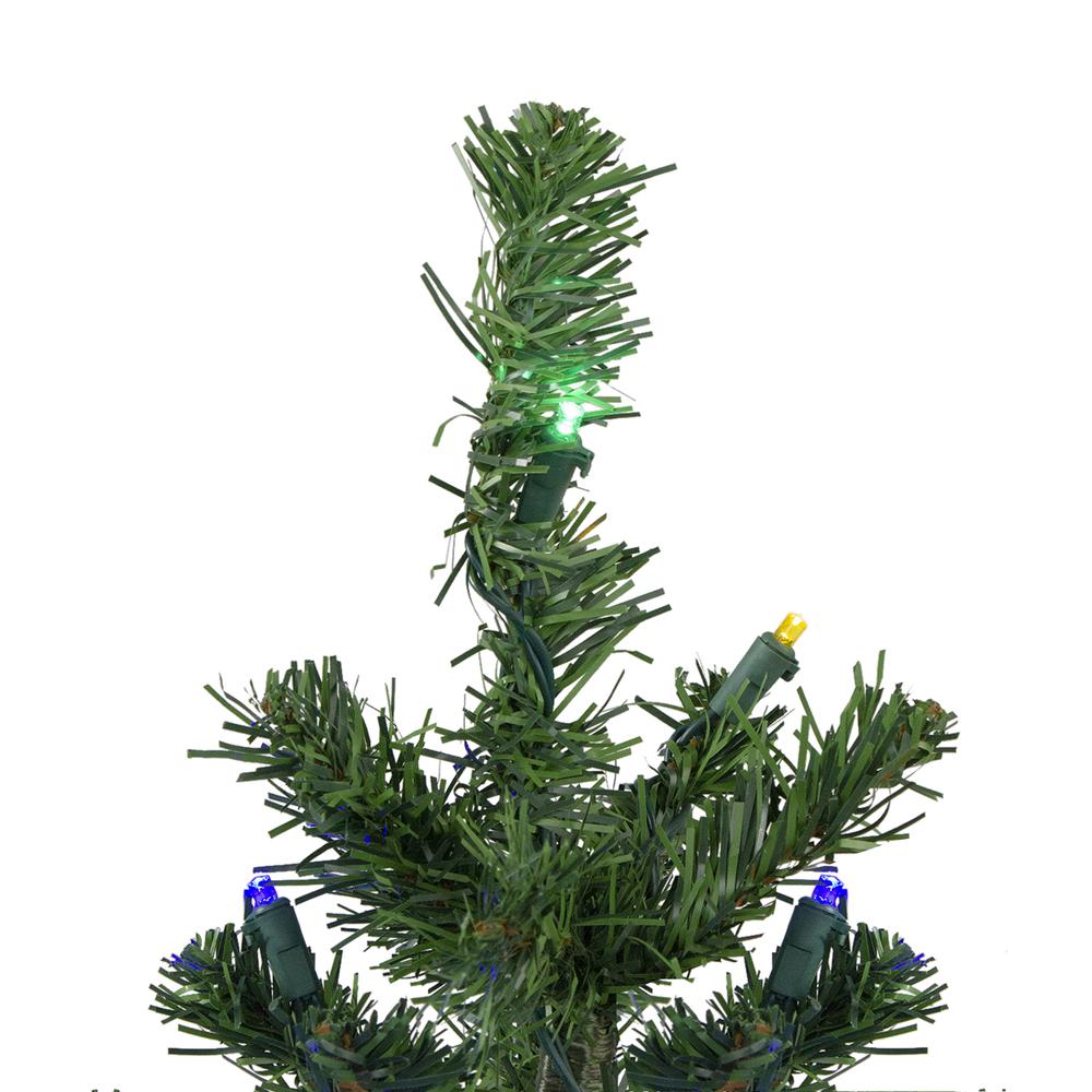 3' Pre-Lit Medium Mixed Classic Pine Artificial Christmas Tree - Multicolor LED Lights. Picture 2