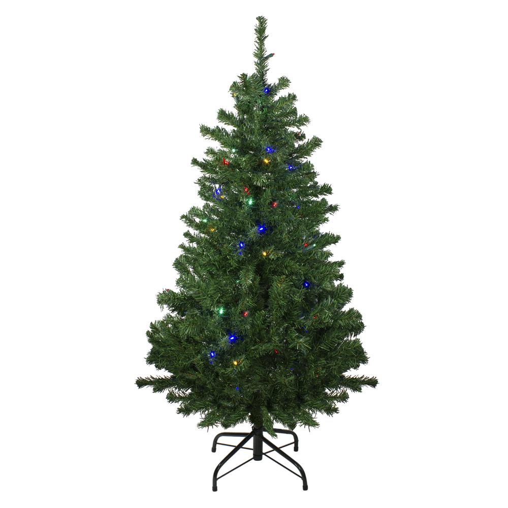 4' Pre-Lit Mixed Classic Pine Medium Artificial Christmas Tree - Multi LED Lights. Picture 1