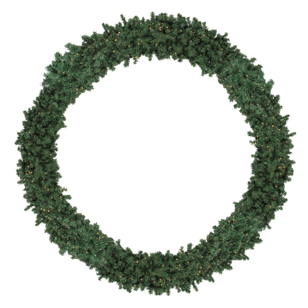 Pre-Lit Sierra Pine Commercial Artificial Christmas Wreath 12ftWarm White Lights. Picture 1
