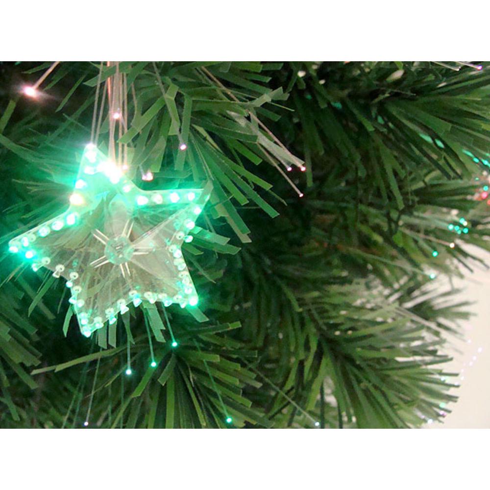 3' Pre-Lit Fiber Optic Artificial Christmas Tree with Stars. Picture 2