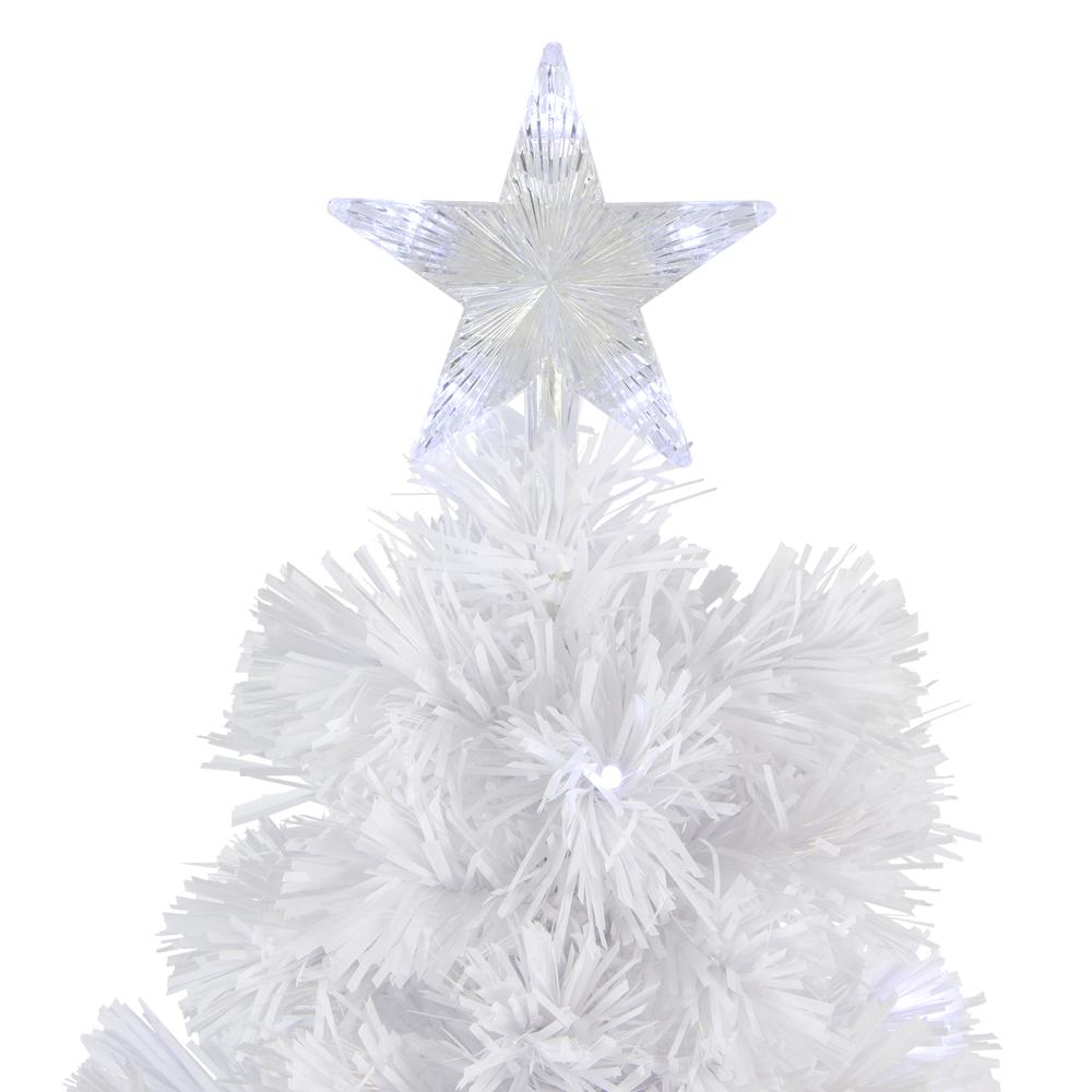 3' Pre-Lit LED Color Changing White Fiber Optic Artificial Christmas Tree. Picture 2