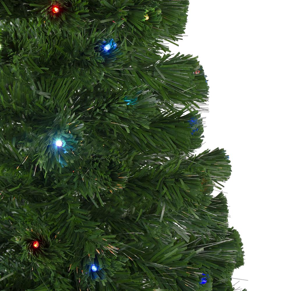 4' Pre-Lit Potted Fiber Optic with Star Tree Topper Medium Artificial Christmas Tree- Multicolor LED Lights. Picture 4