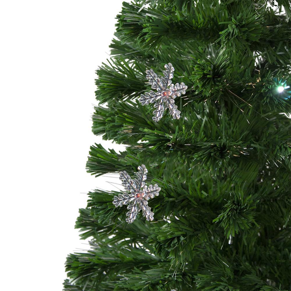 4' Pre-Lit Color Changing Fiber Optic Artificial Christmas Tree with Snowflakes. Picture 2