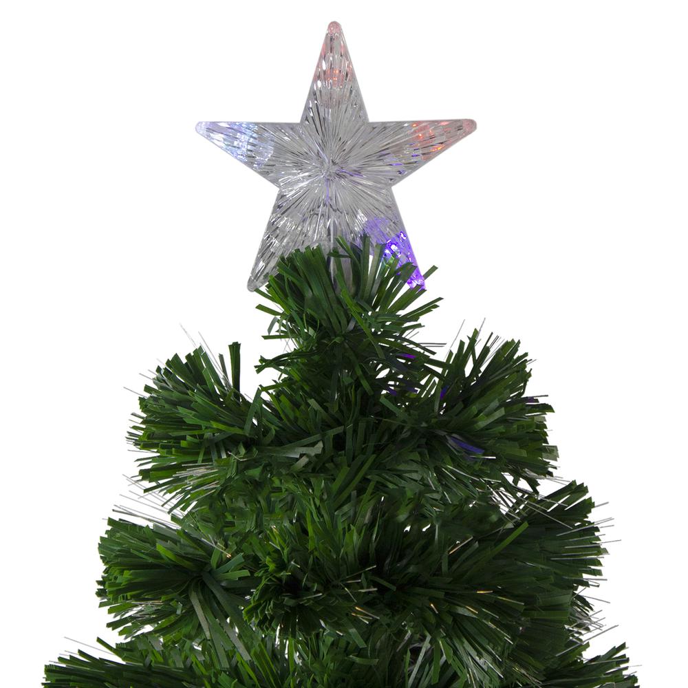 4' Pre-Lit Color Changing Fiber Optic Artificial Christmas Tree with Snowflakes. Picture 3
