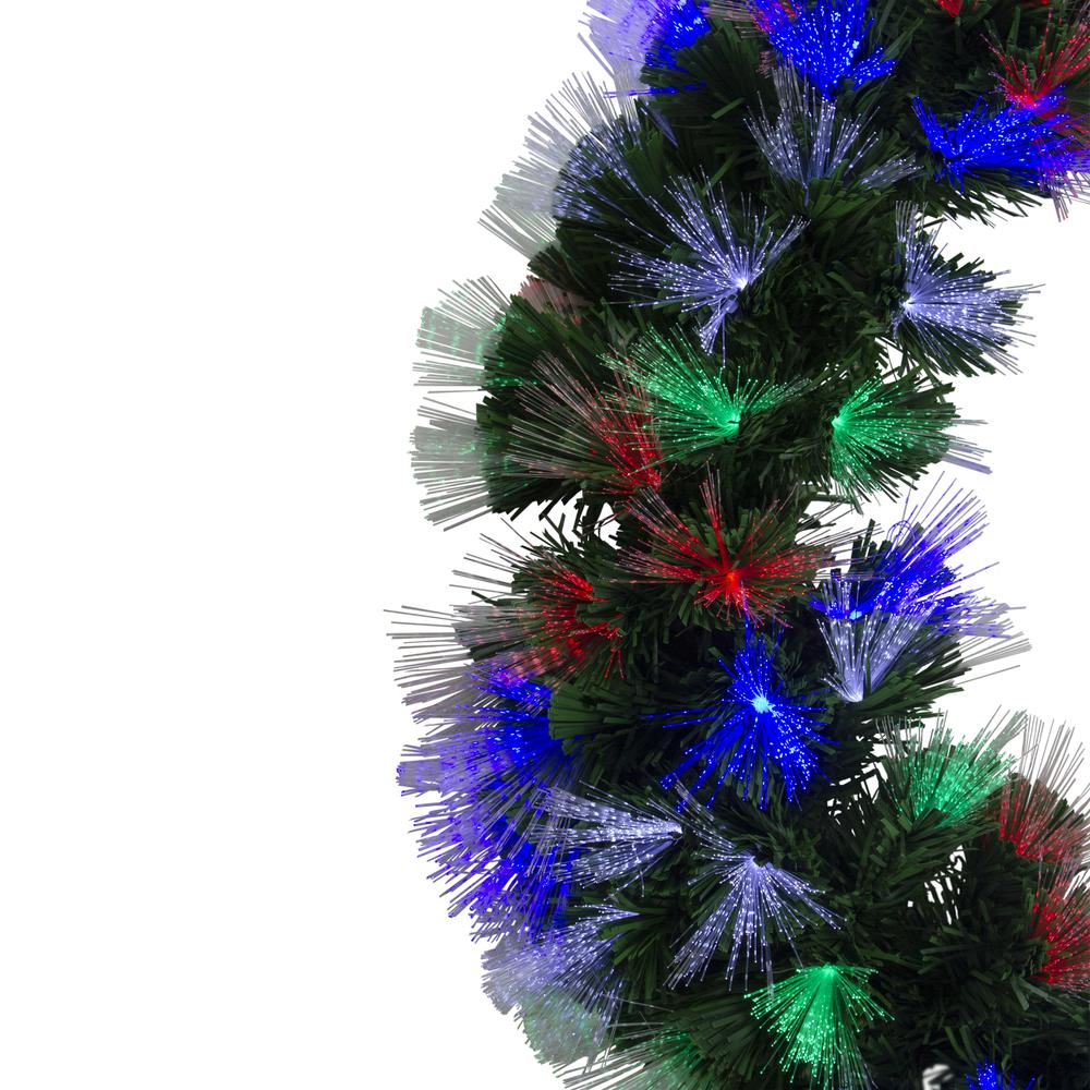 24" Multi-Function Coloring Changing Fiber Optic Pine Christmas Wreath. Picture 3